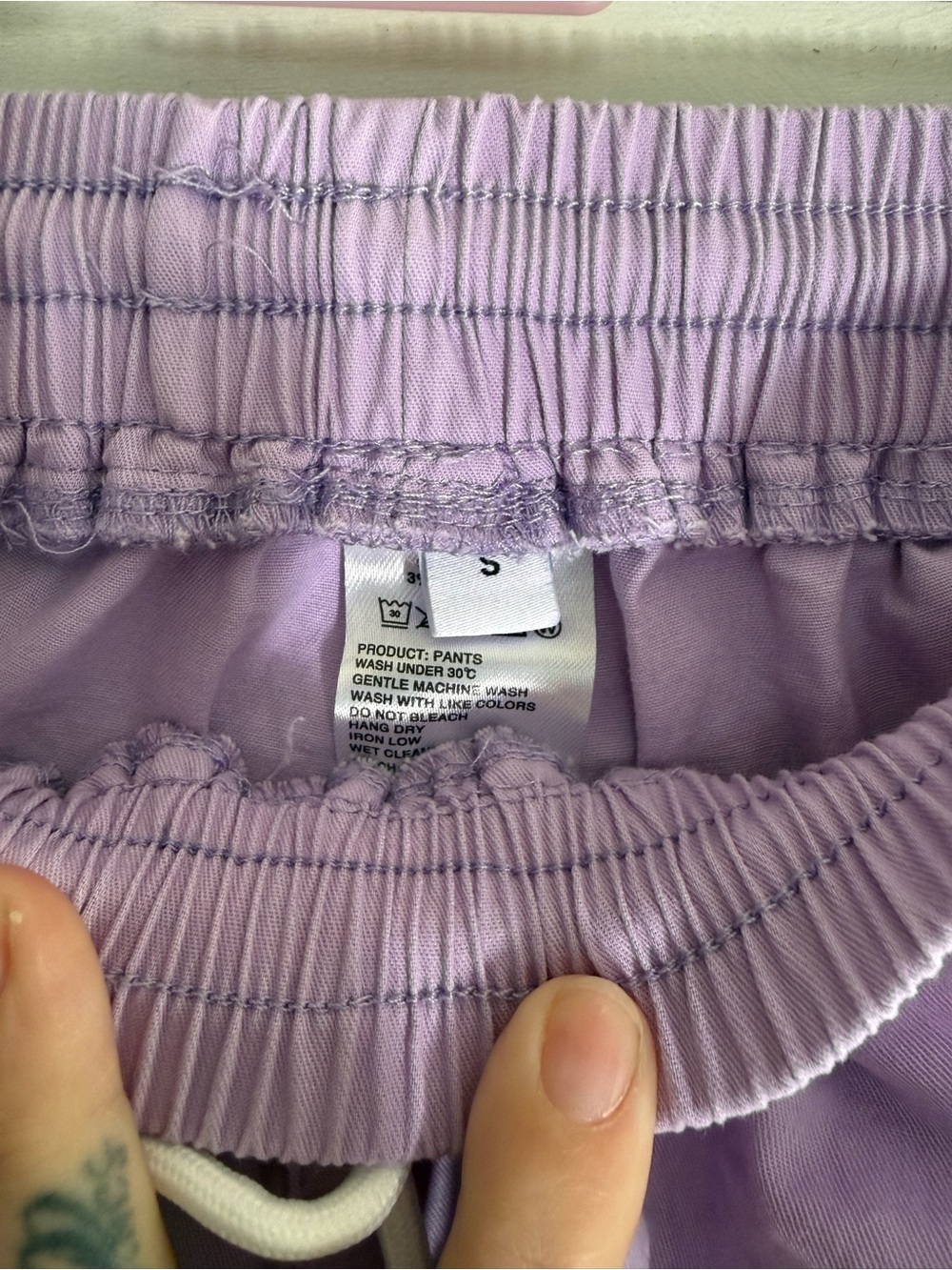 Lavender Cargo Joggers with Drawstring Waist - Picture 3 of 4